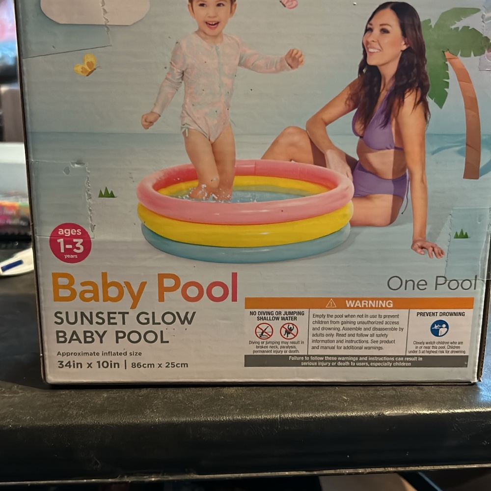 Sunset Glow Baby Pool by Intex - Pink, Yellow, Blue